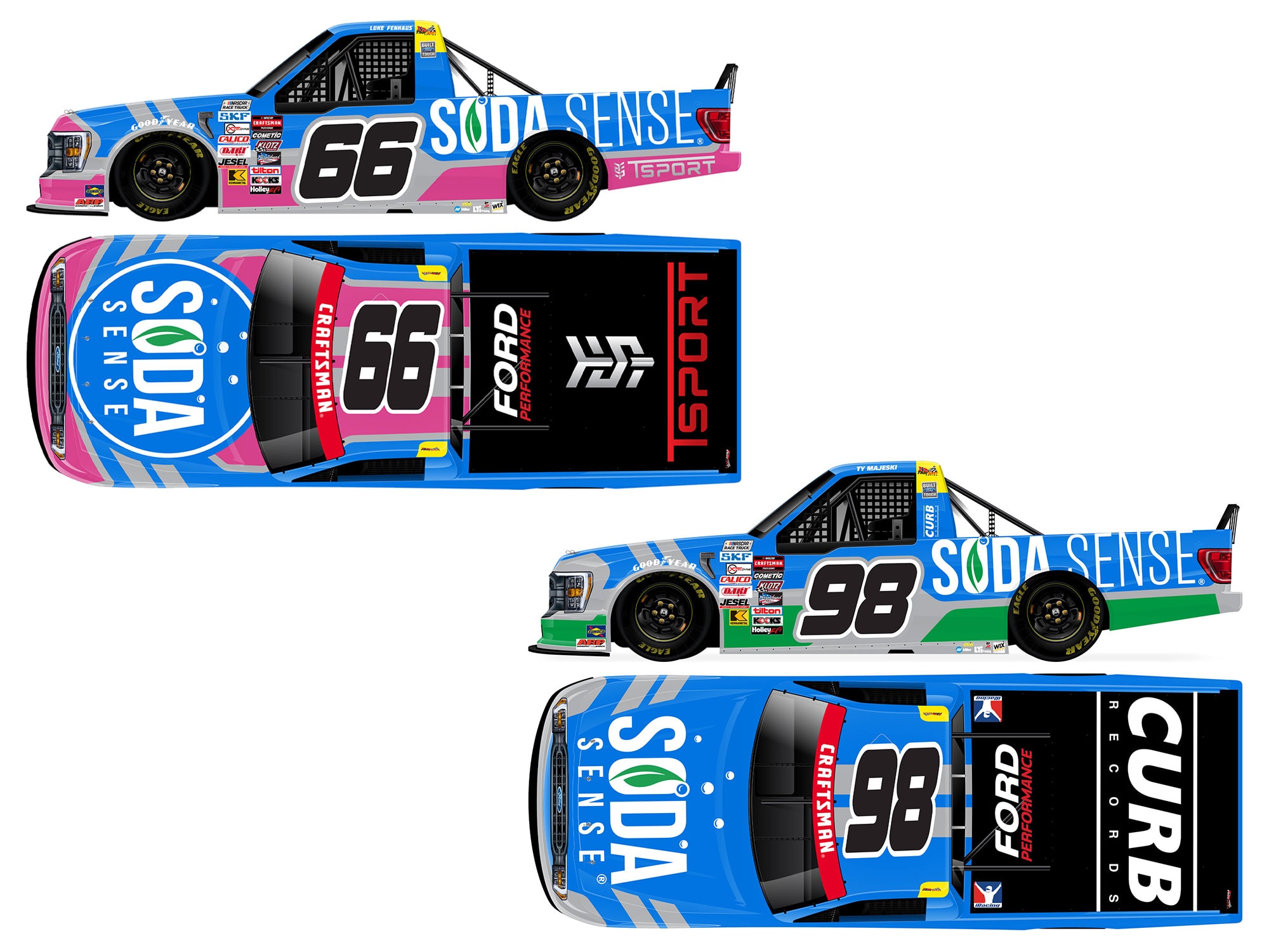 TY MAJESKI & LUKE FENHAUS 2025 SODA SENSE 1:64 2 PACK ARC DIECAST
