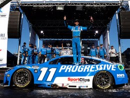 DENNY HAMLIN 2025 PROGRESSIVE WWT RACEWAY RACED WIN 1:64 ARC DIECAST
