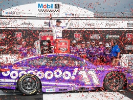 DENNY HAMLIN 2025 YAHOO! MICHIGAN RACED WIN 1:24 ELITE PREMIER DIECAST
