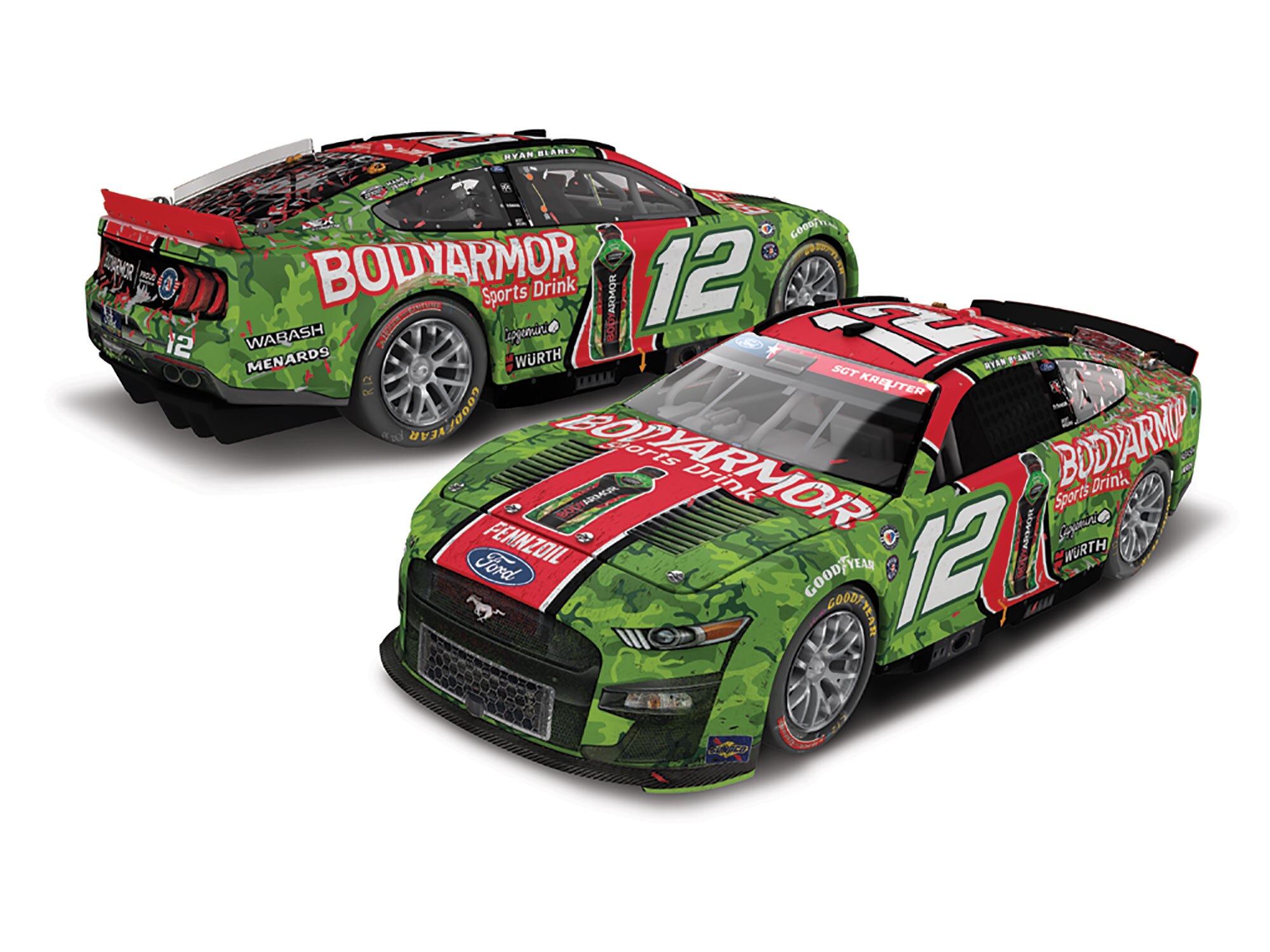 RYAN BLANEY 2023 BODYARMOR CAMO CHARLOTTE RACED WIN 124 ELITE DIECAST