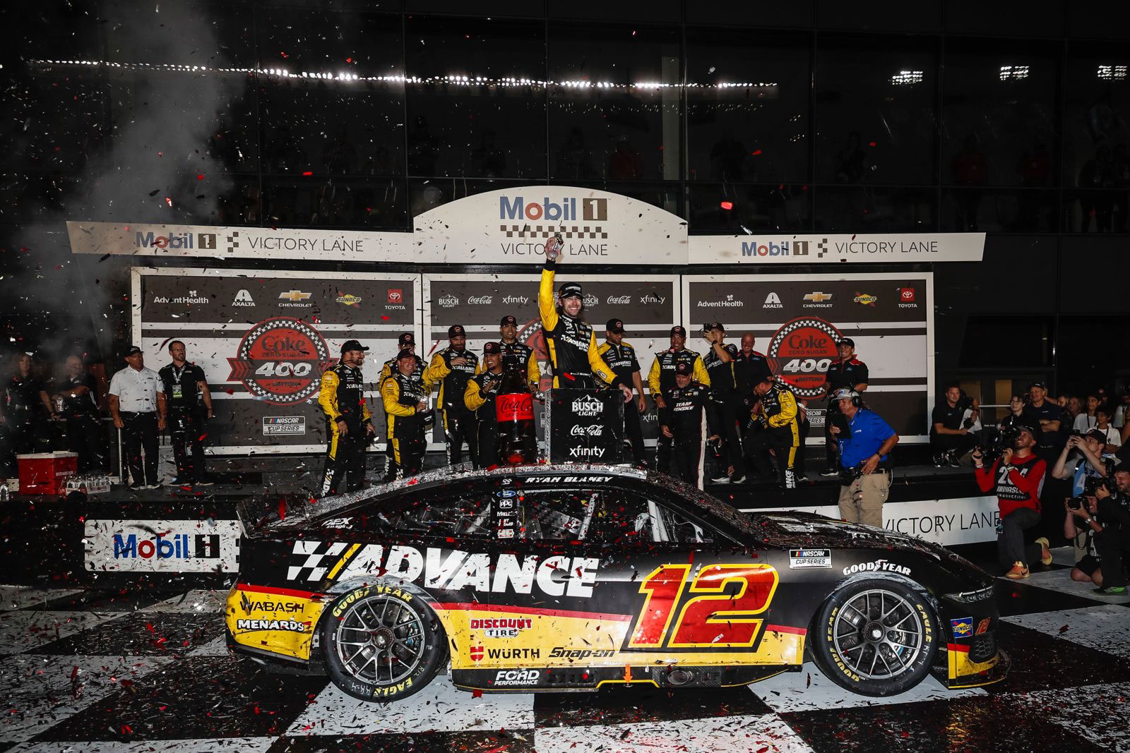RYAN BLANEY 2025 ADVANCE AUTO PARTS DAYTONA RACED WIN 1:24 DUAL AUTOGRAPHED ELITE DIECAST