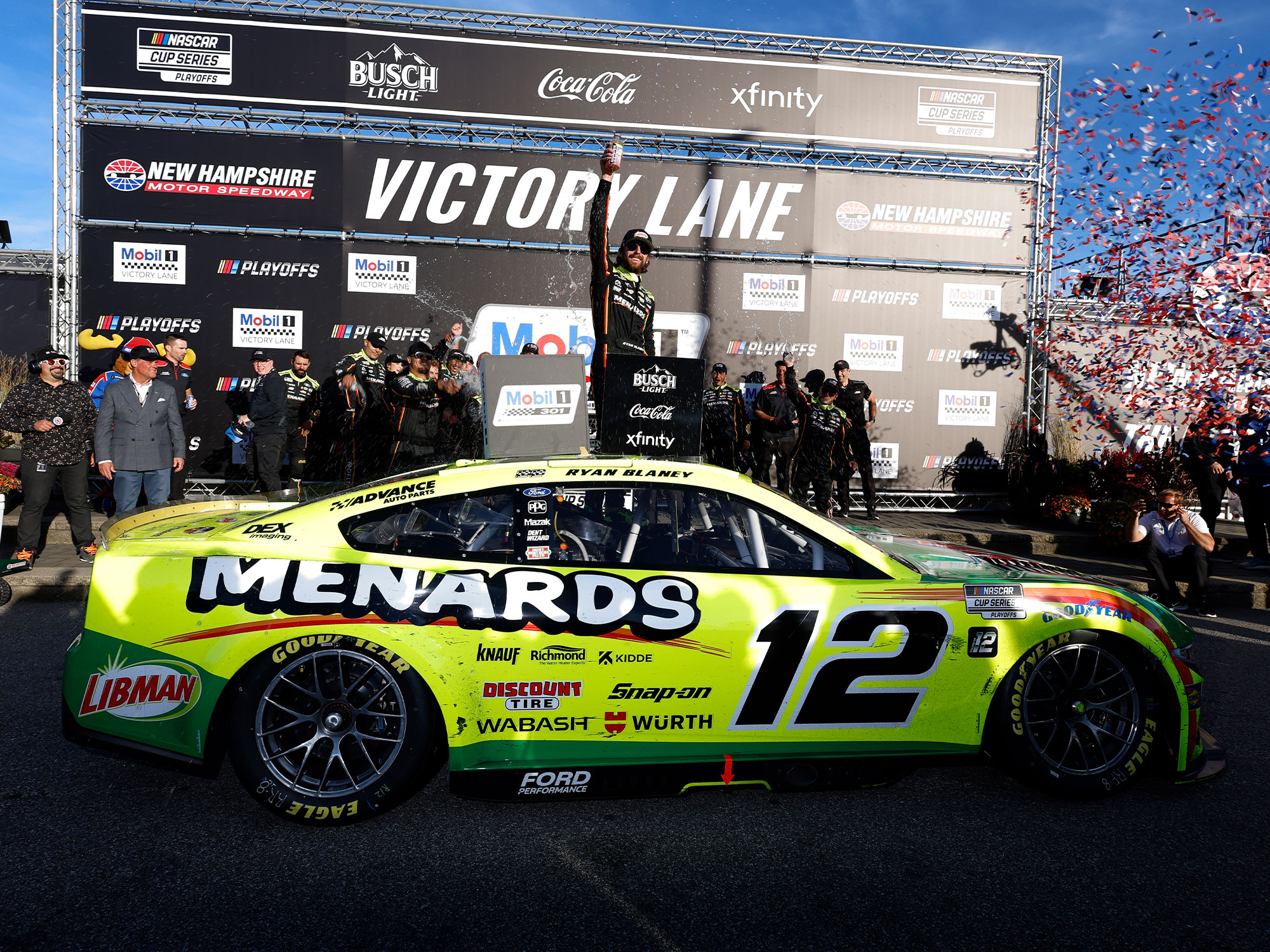 RYAN BLANEY 2025 MENARDS/LIBMAN NEW HAMPSHIRE RACED WIN 1:24 COLOR CHROME ARC DIECAST