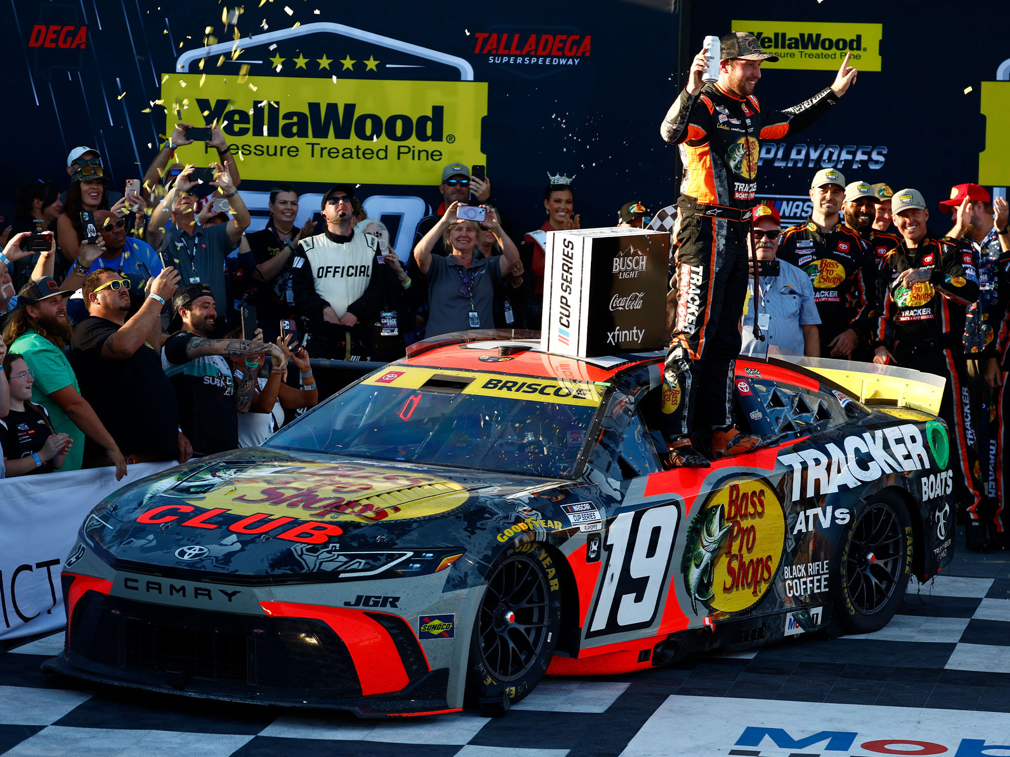 CHASE BRISOCE 2025 BASS PRO SHOPS TALLADEGA RACED WIN 1:24 DUAL AUTOGRAPHED ELITE DIECAST
