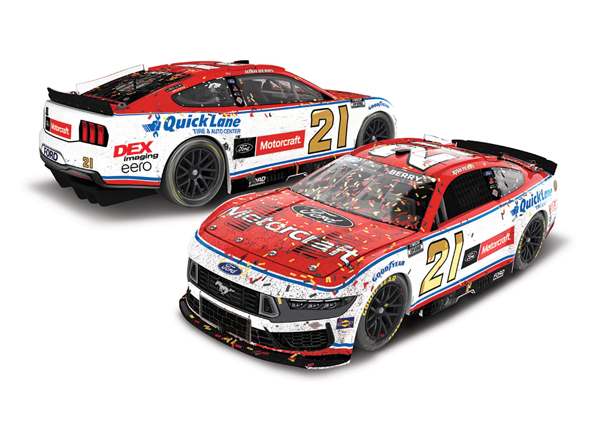 JOSH BERRY 2025 MOTORCRAFT LAS VEGAS RACED WIN 1:24 COLOR CHROME ARC DIECAST