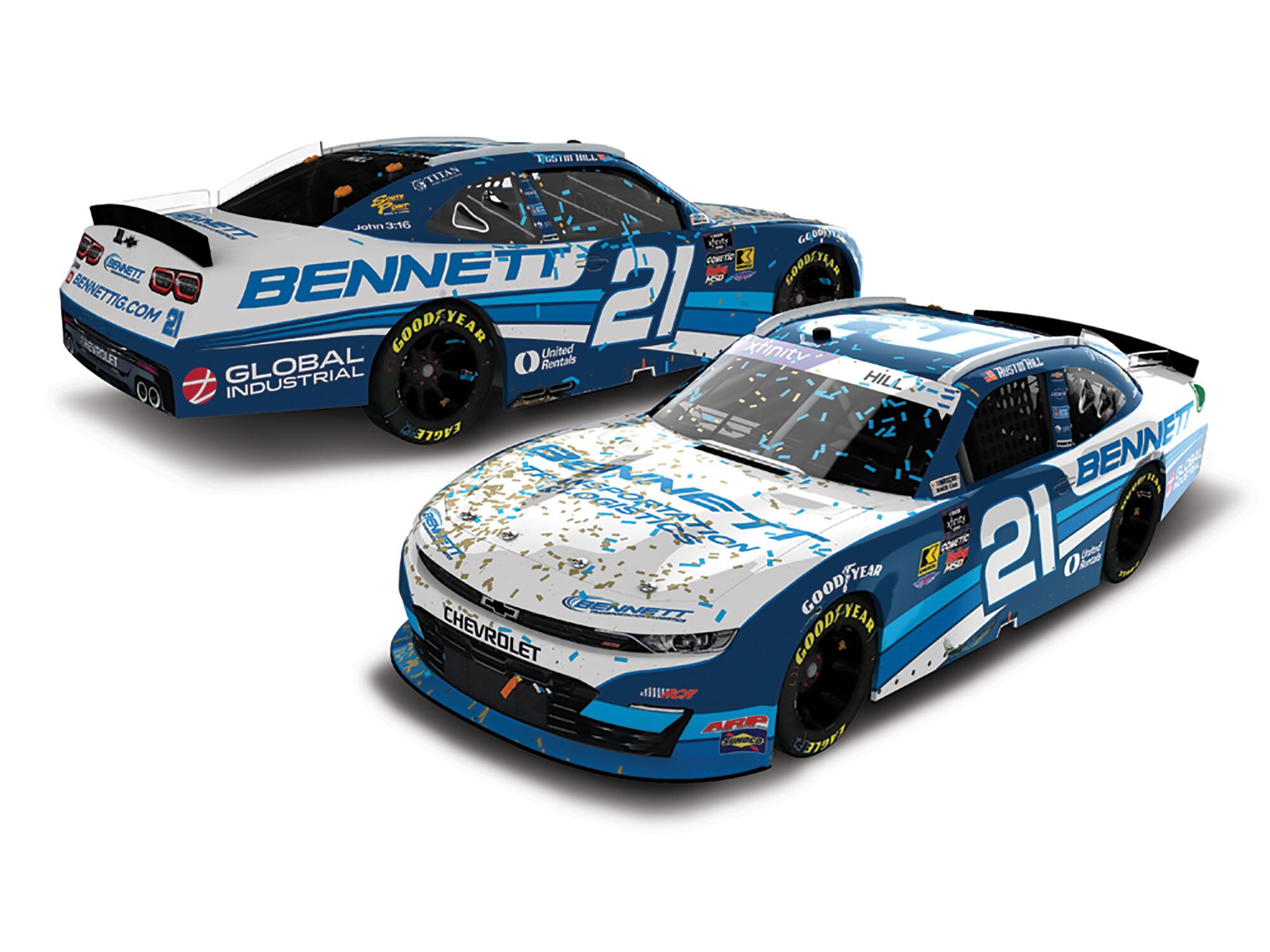 AUSTIN HILL 2025 BENNETT TRANSPORTATION ATLANTA RACED WIN 1:64 ARC DIECAST