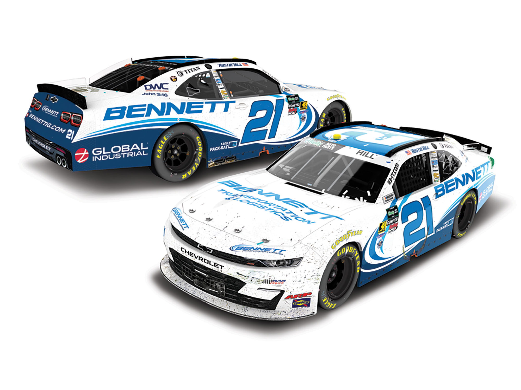 AUSTIN HILL 2026 BENNETT TRANSPORTATION DAYTONA RACED WIN 1:64 ARC