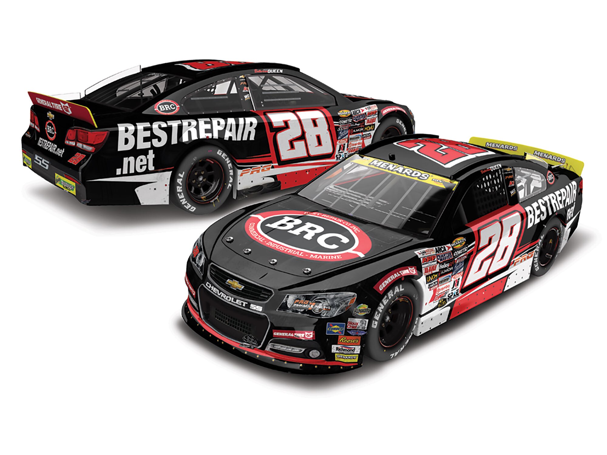 BRENDEN "BUTTERBEAN" QUEEN 2025 BEST REPAIR CO. RACED VERSION 1:24 COLOR CHROME ARC DIECAST