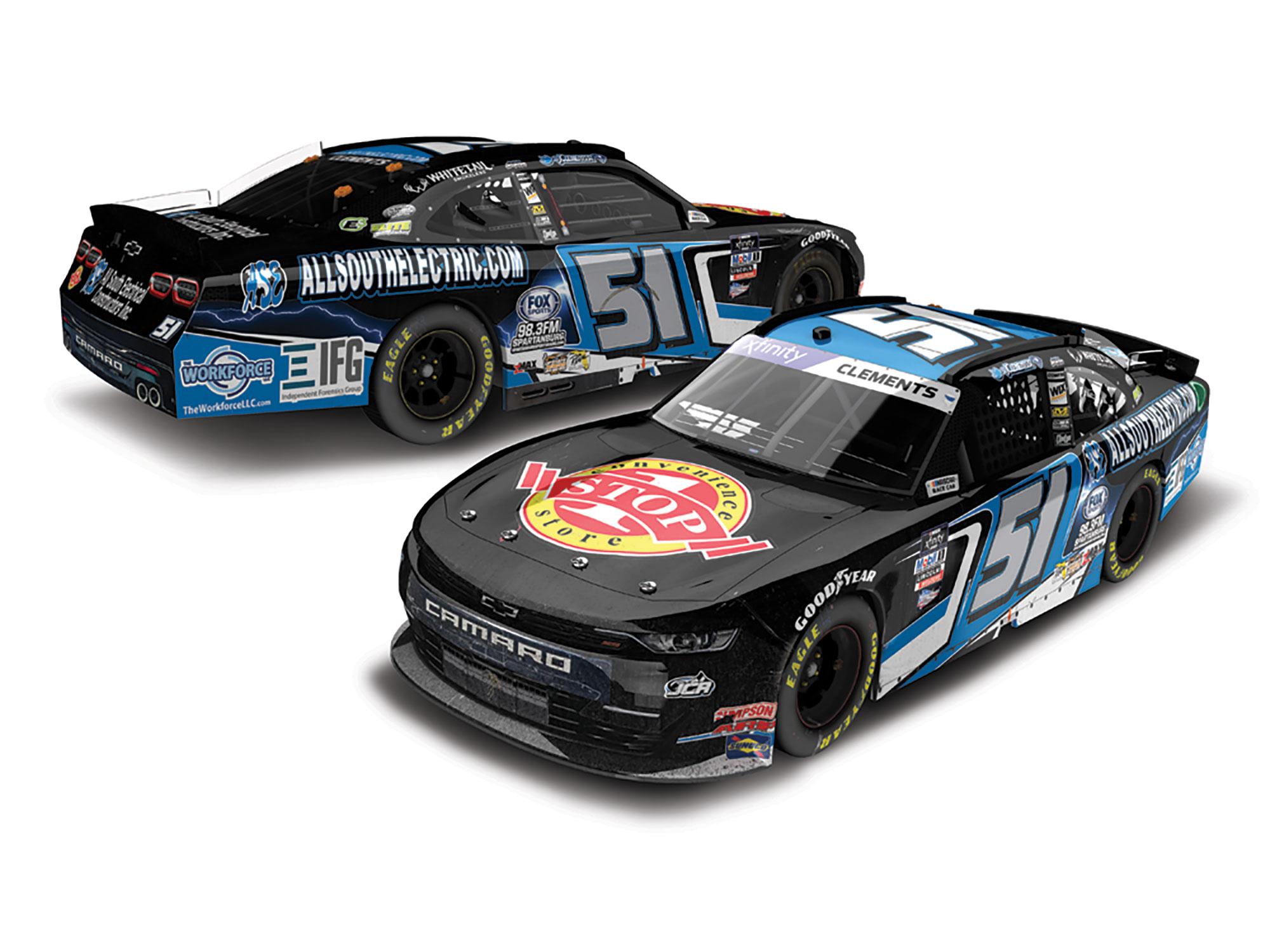 JEREMY CLEMENTS 2022 ALLSOUTHELECTRIC.COM 1 STOP CONVENIENCE STORE DAYTONA RACED WIN 1 24 ARC DIECAST