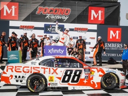 CONNOR ZILISCH 2025 REGISTIX POCONO RACED WIN 1:24 DUAL AUTOGRAPHED ARC DIECAST