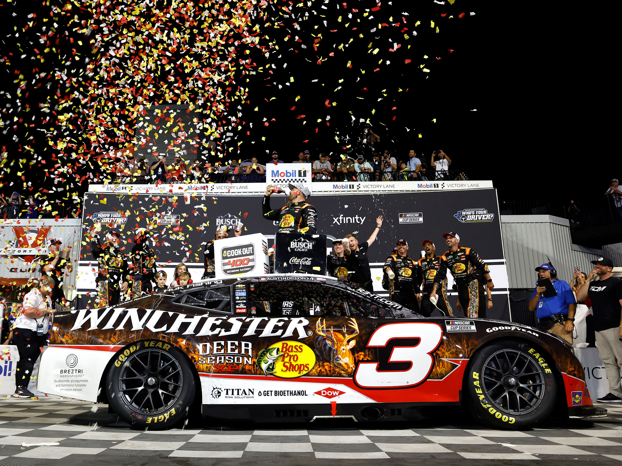 AUSTIN DILLON 2025 BASS PRO SHOPS WINCHESTER RICHMOND WIN 1:24 DUAL AUTO ELITE