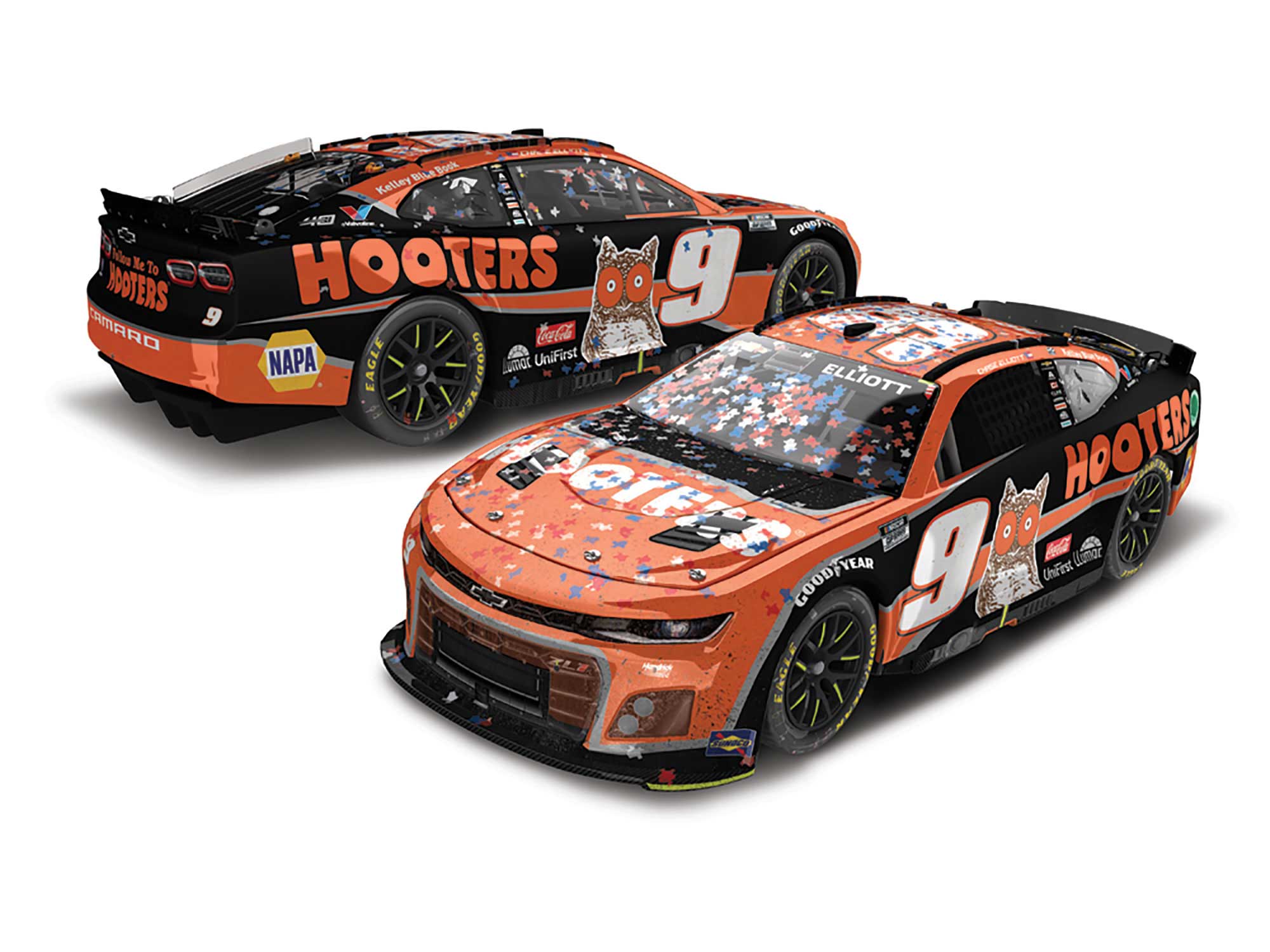 CHASE ELLIOTT 2024 HOOTERS TEXAS RACED WIN 1:24 GALAXY COLOR 1:24 ELITE