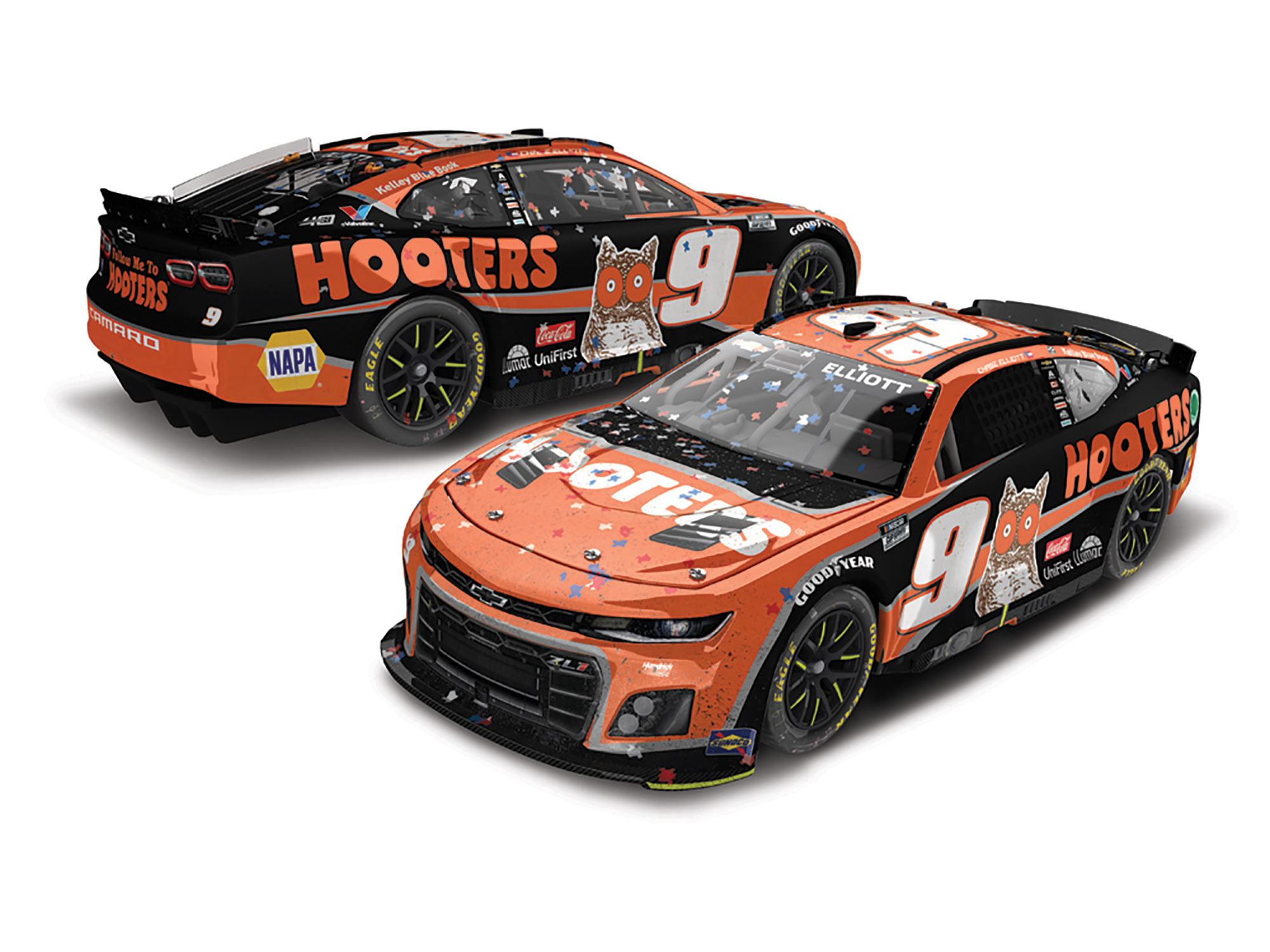 CHASE ELLIOTT 2024 HOOTERS TEXAS RACED WIN 1:24 GALAXY COLOR 1:24 ELITE