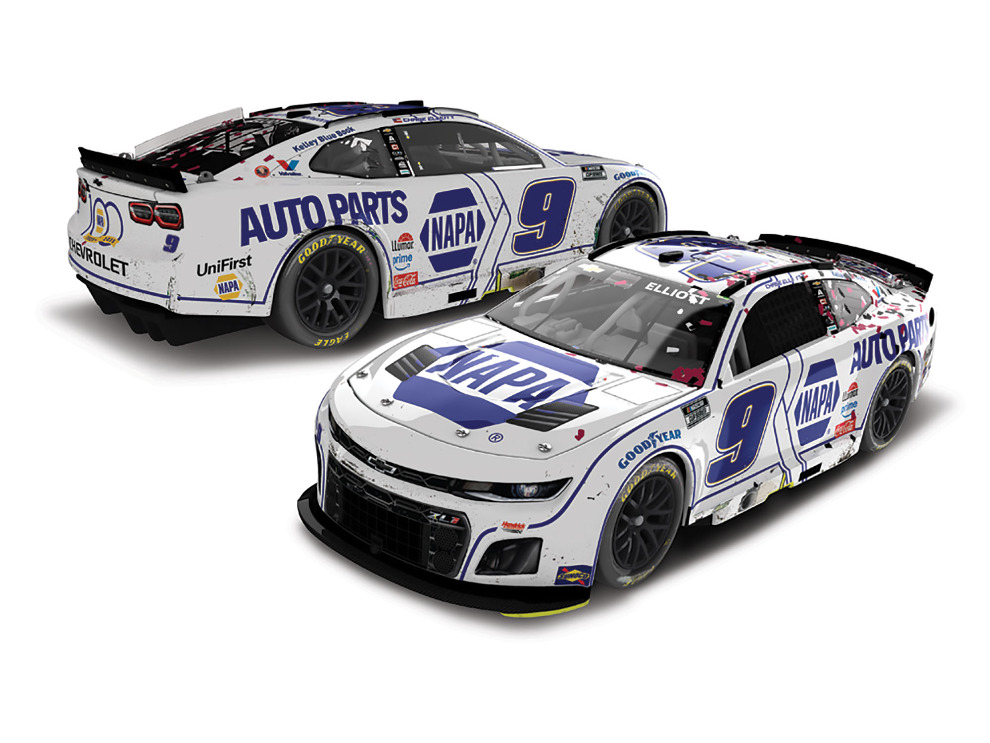 CHASE ELLIOTT 2025 COOK OUT CLASH RACED WIN 1:24 COLOR CHROME ARC DIECAST